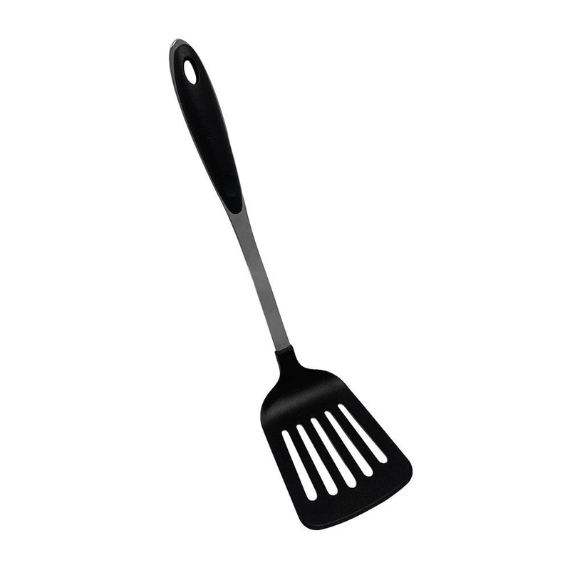 12’’ Black Nylon Slotted Spatula Stainless Steel Handle Kitchen Tools Utensil Spatula Flipper