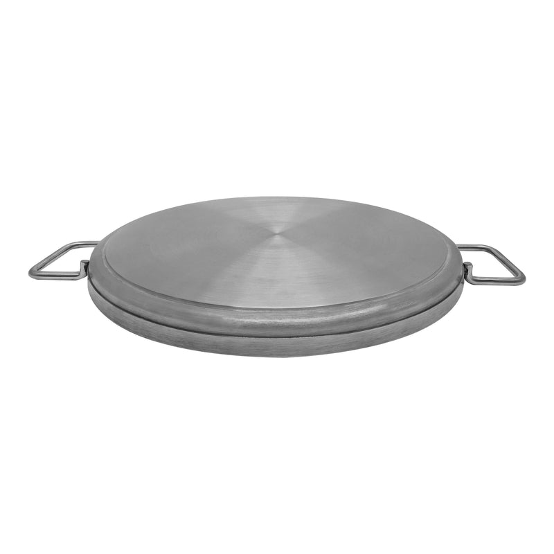 15-1/2'' Round Stainless Steel Flat Comal Griddle Pan Grill Tray Cook