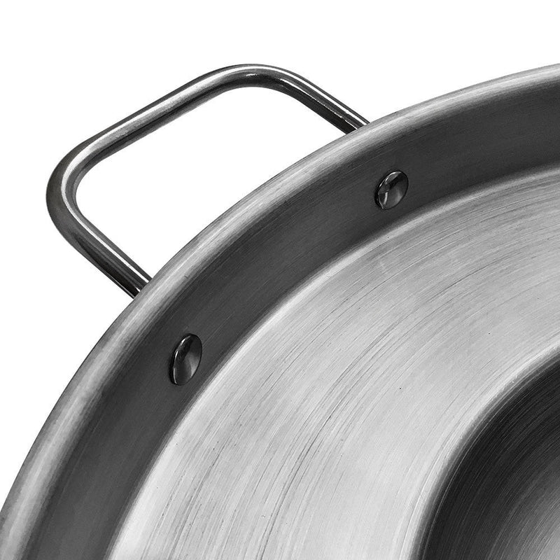 16'' Stainless Steel Concave Comal Frying Pan 3-1-2'' Depth Cookware