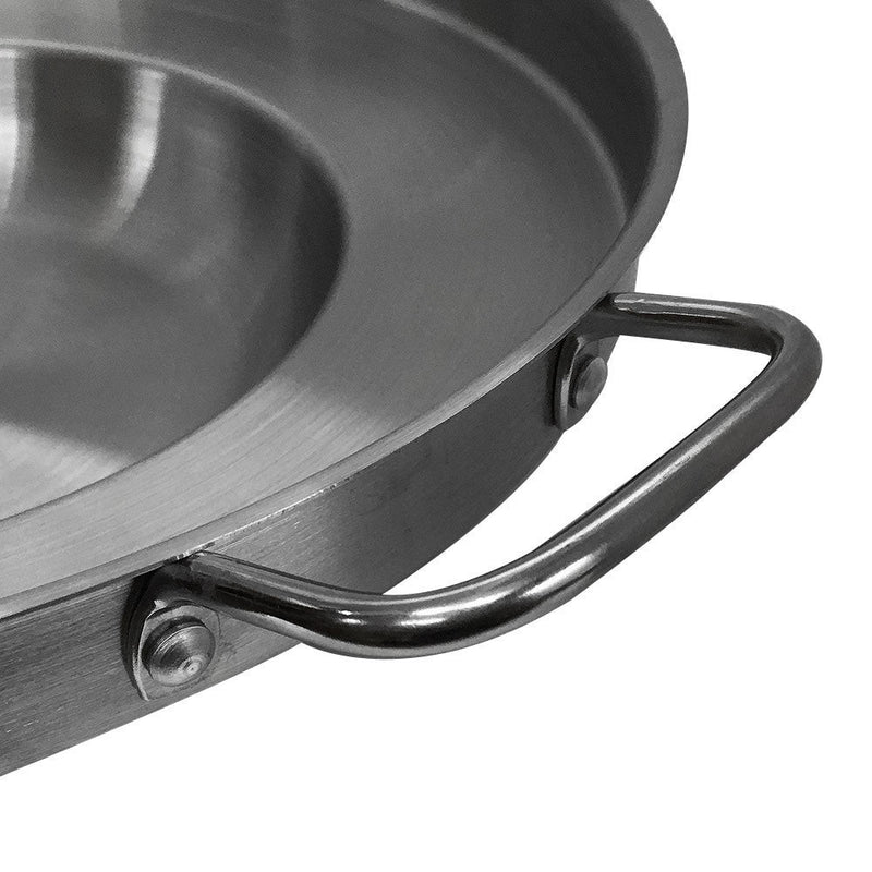 16'' Stainless Steel Concave Comal Frying Pan 3-1-2'' Depth Cookware