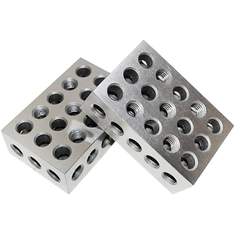 2 PC 1 2 3 Metal Blocks 23 Holes Milling Drilling Machining Precision Block