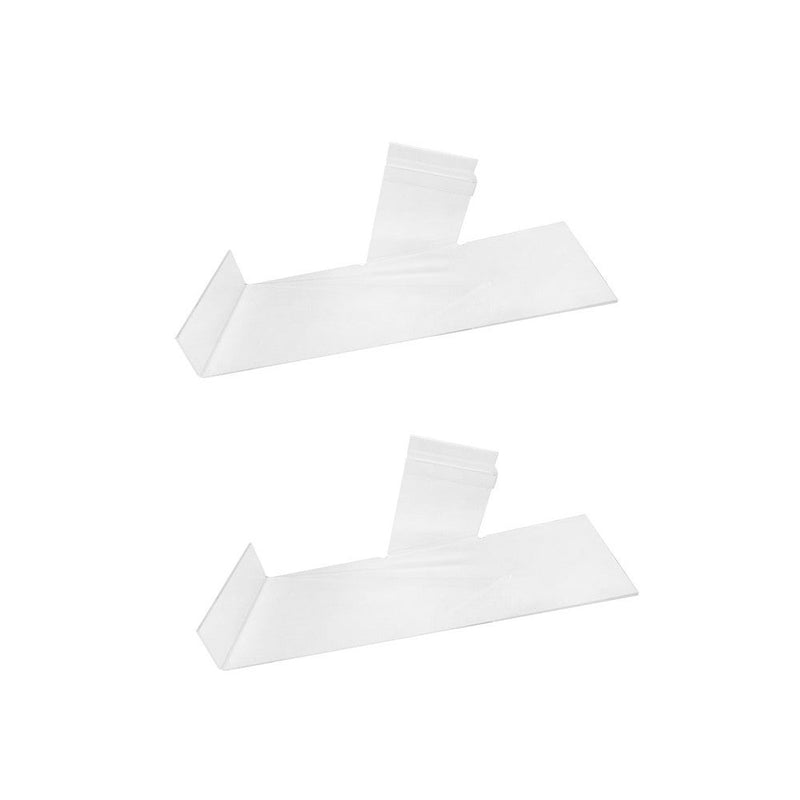 2 Pc 10'' x 4'' Slatwall Clear Acrylic Shoe Display Shelf Left Profile