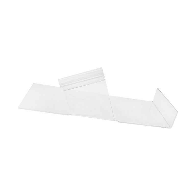 2 Pc 10'' x 4'' Slatwall Clear Acrylic Shoe Display Shelf Left Profile