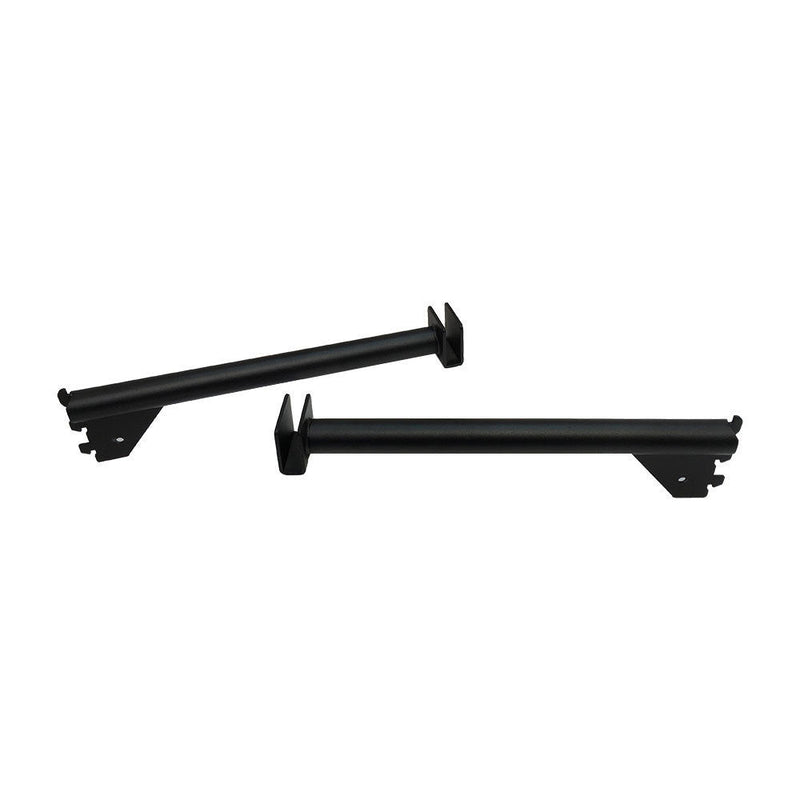 2 Pc 12'' Shelf Support Hangrail Bracket Fixture Rack Display System Matte Black