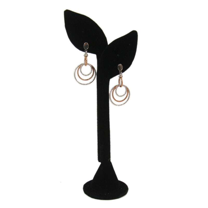 2 Pc 7-1-2'' Black Velvet Leaf Shape One Pair Earring Jewelry Display Holder Stand