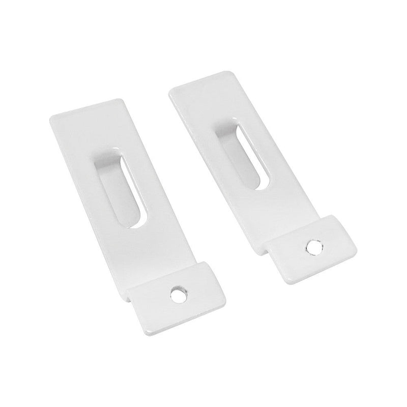 2 Pcs White Single Notch Slatwall Hook Hooks Retail Display Metal Picture Hanger