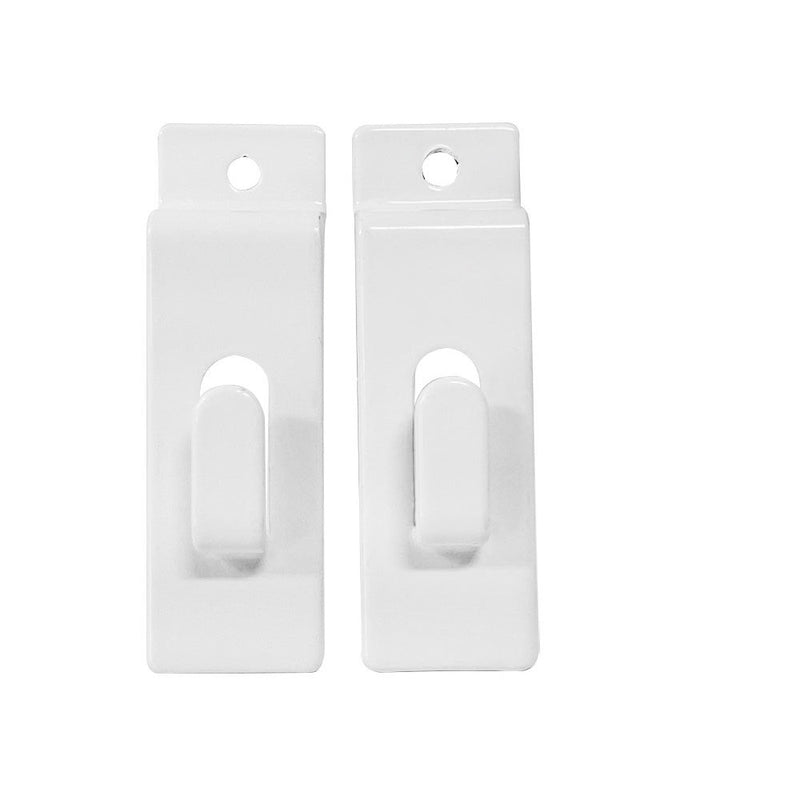 2 Pcs White Single Notch Slatwall Hook Hooks Retail Display Metal Picture Hanger