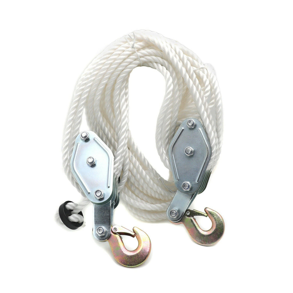 2 Ton Poly Rope Hoist Pulley Wheel Block and Tackle Puller Rigging Eng