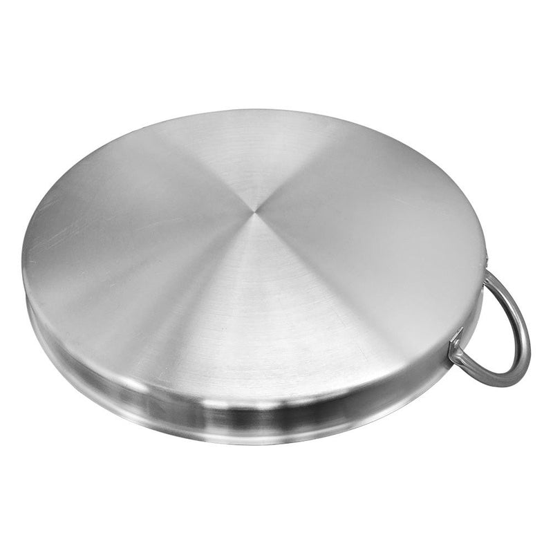 15-1/2'' Round Stainless Steel Flat Comal Griddle Pan Grill Tray Cook