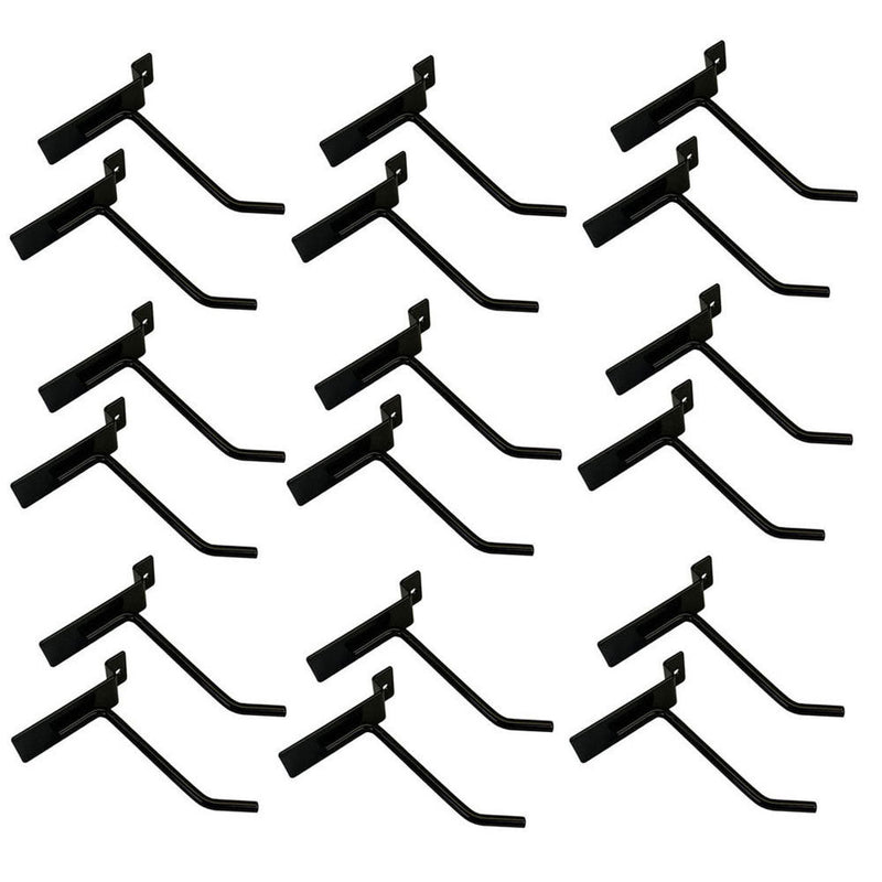 24 Pcs 4'' Black Slatwall Hook Hooks Retail Display Wire Metal Hanger