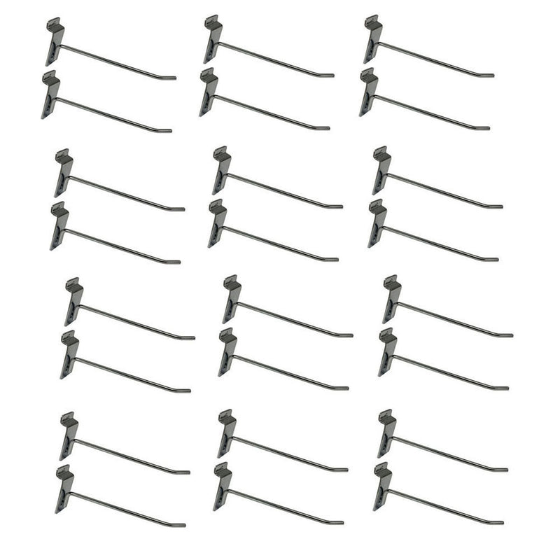 24 Pcs 8'' Chrome Slatwall Hook Hooks Retail Display Wire Metal Hanger