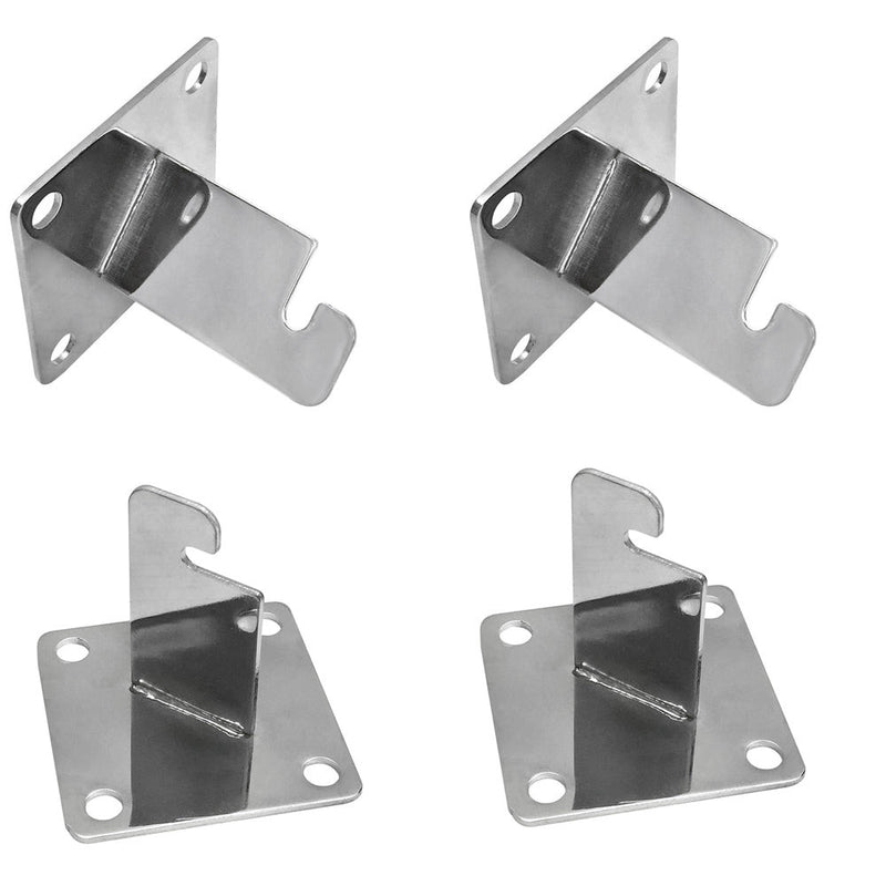 4 Pc CHROME 3'' x 3'' Gridwall Wall Bracket Mount Grid Panel Mount Mounting Brackets