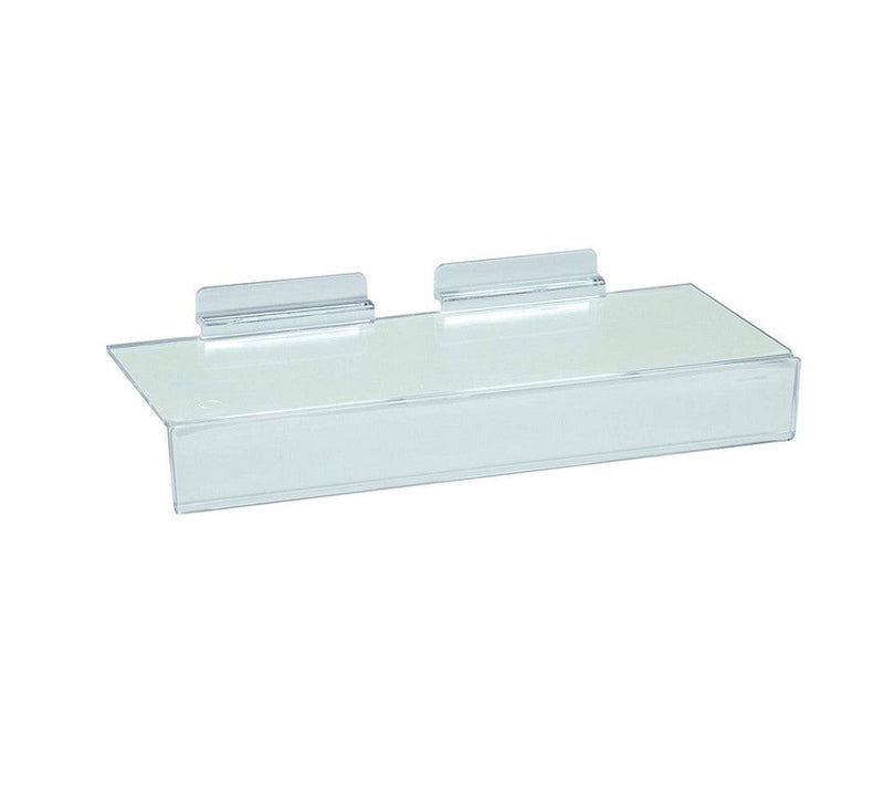 4'' x 10'' Slatwall Clear Acrylic Shoe Shelf 1''H Sign Holding Slot