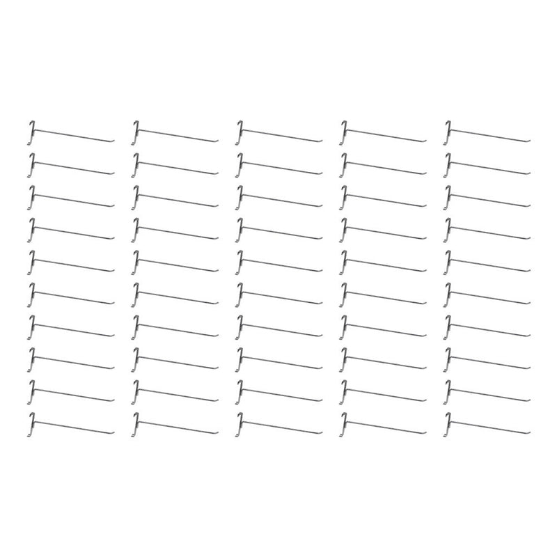 50 Pc CHROME 12" Long Gridwall Hooks Grid Panel Display Wire Metal Hanger Retail Store