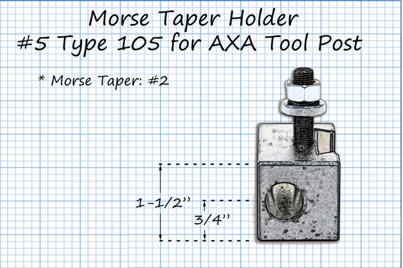 6-12" AXA #5 Quick Change Morse Taper Tool Holder #2 MT 250-105 Tool Post