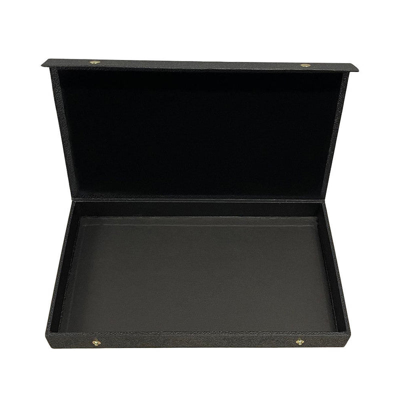 Black Leatherette Standard Size Double Snap Lid Jewelry Tray Case 1-1-2'' Deep