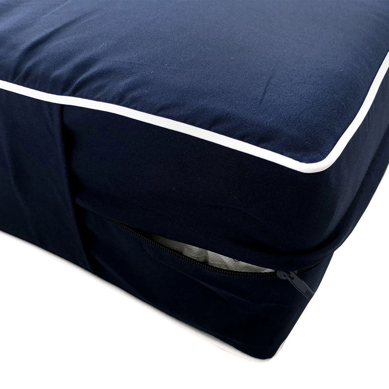 Contrast Pipe Trim 6" Queen Mattress Size 80x60x6 Outdoor Daybed Fitted Sheet Slip Cover Only -AD101