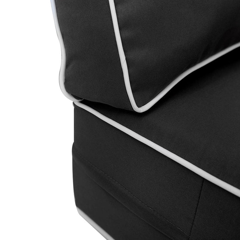 Contrast Pipe Trim Medium 24x26x6 Outdoor Deep Seat Back Rest Bolster Slip Cover ONLY AD003