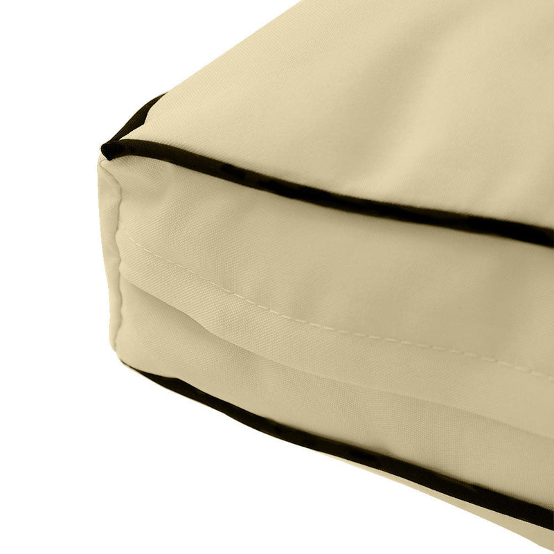 Contrast Piped Trim Large 26x30x6 Deep Seat + Back Slip Cover Only Outdoor Polyester AD103