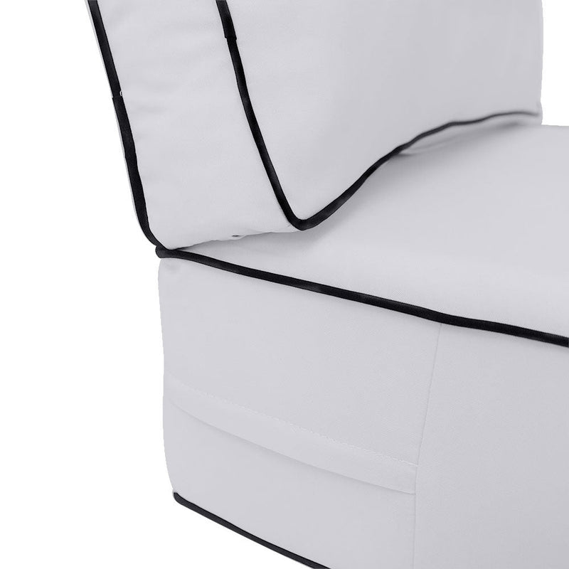 Contrast Piped Trim Large 26x30x6 Deep Seat + Back Slip Cover Only Outdoor Polyester AD105