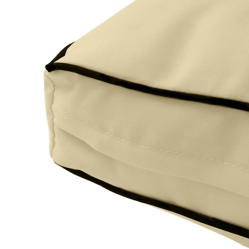 Contrast Piped Trim Medium 24x26x6 Deep Seat + Back Slip Cover Only Outdoor Polyester AD103