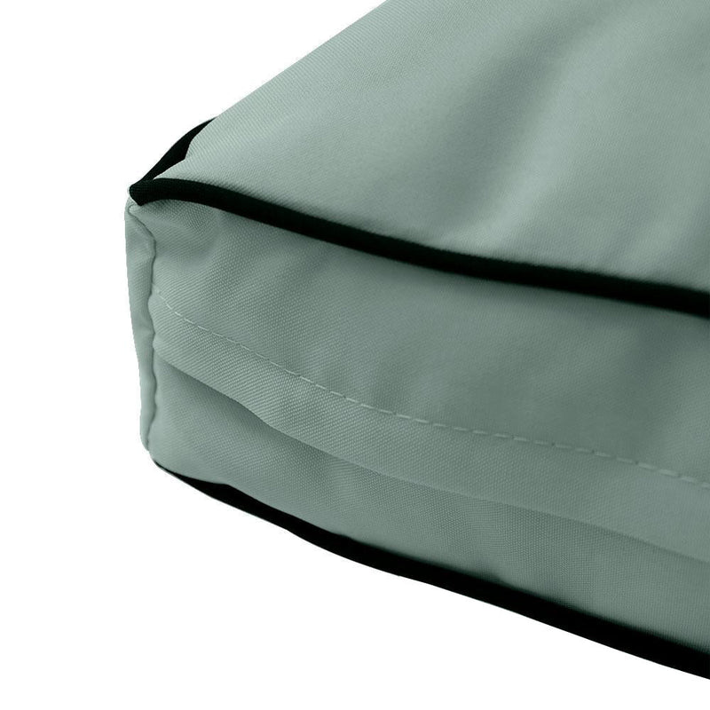 Contrast Piped Trim Medium 24x26x6 Deep Seat Back Cushion Slip Cover Set AD002