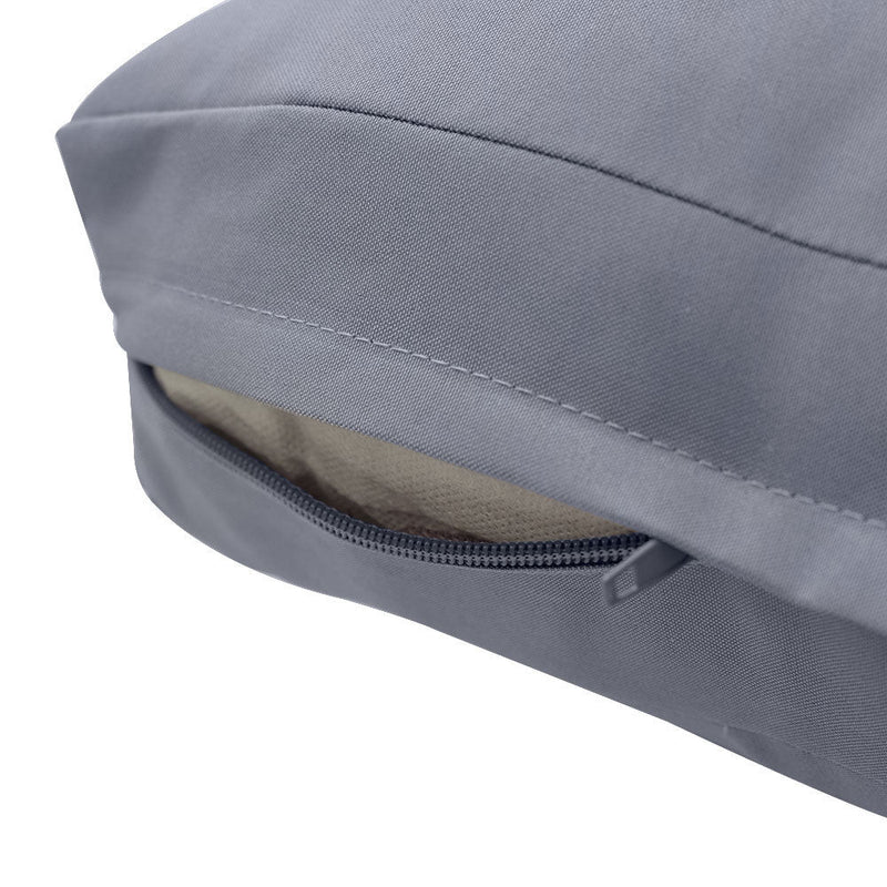 Knife Edge Large 26x30x6 Outdoor Deep Seat Back Rest Bolster Cushion Insert Slip Cover Set AD001