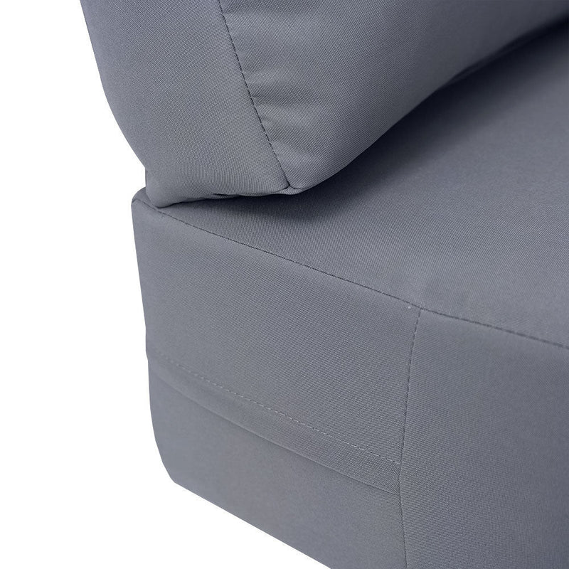 Knife Edge Large 26x30x6 Outdoor Deep Seat Back Rest Bolster Cushion Insert Slip Cover Set AD001