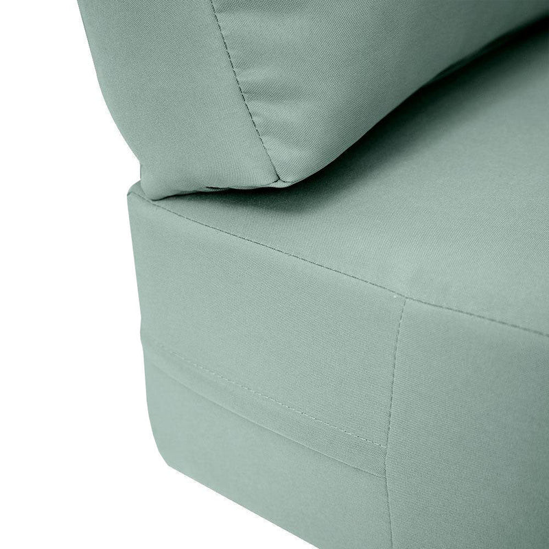 Knife Edge Large 26x30x6 Outdoor Deep Seat Back Rest Bolster Cushion Insert Slip Cover Set AD002