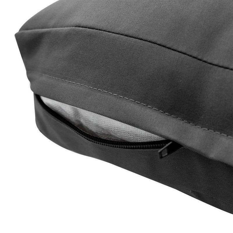 Knife Edge Large 26x30x6 Outdoor Deep Seat Back Rest Bolster Cushion Insert Slip Cover Set AD003