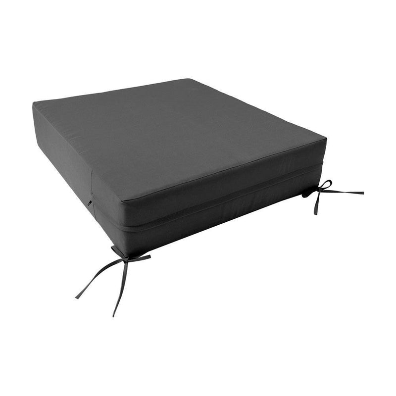 Knife Edge Large 26x30x6 Outdoor Deep Seat Back Rest Bolster Cushion Insert Slip Cover Set AD003