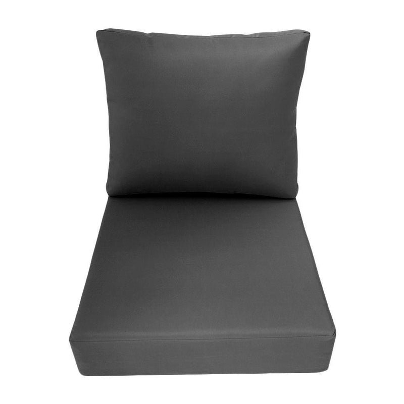 Knife Edge Large 26x30x6 Outdoor Deep Seat Back Rest Bolster Cushion Insert Slip Cover Set AD003