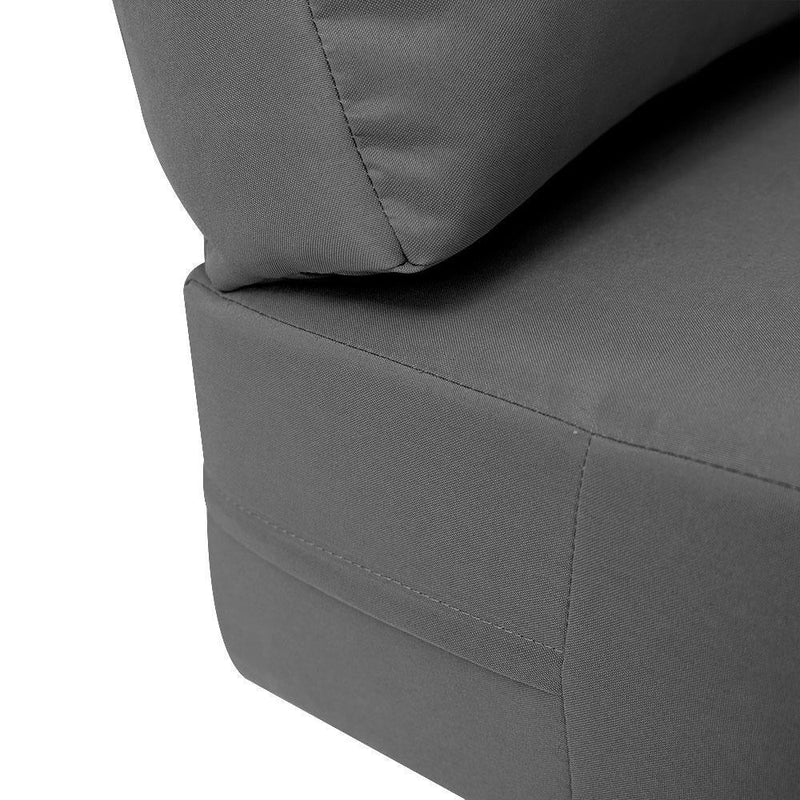 Knife Edge Large 26x30x6 Outdoor Deep Seat Back Rest Bolster Cushion Insert Slip Cover Set AD003