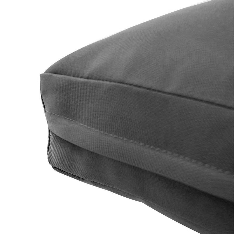 Knife Edge Large 26x30x6 Outdoor Deep Seat Back Rest Bolster Cushion Insert Slip Cover Set AD003