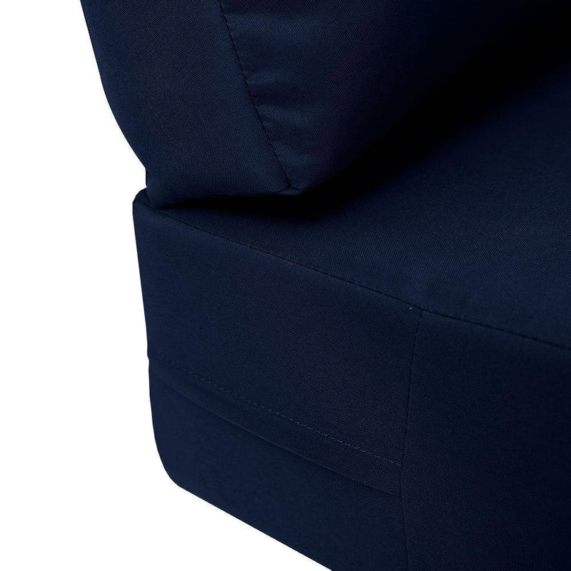 Knife Edge Large 26x30x6 Outdoor Deep Seat Back Rest Bolster Cushion Insert Slip Cover Set AD101