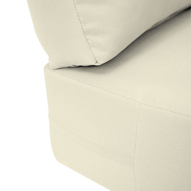 Knife Edge Medium 24x26x6 Outdoor Deep Seat Back Rest Bolster Cushion Insert Slip Cover Set AD005