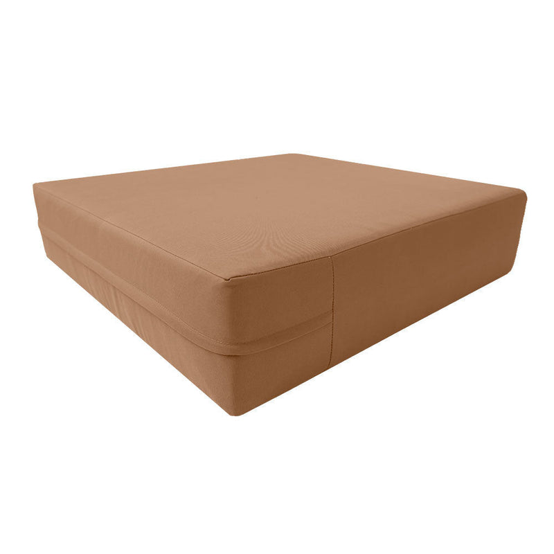 Knife Edge Medium 24x26x6 Outdoor Deep Seat Back Rest Bolster Cushion Insert Slip Cover Set AD104