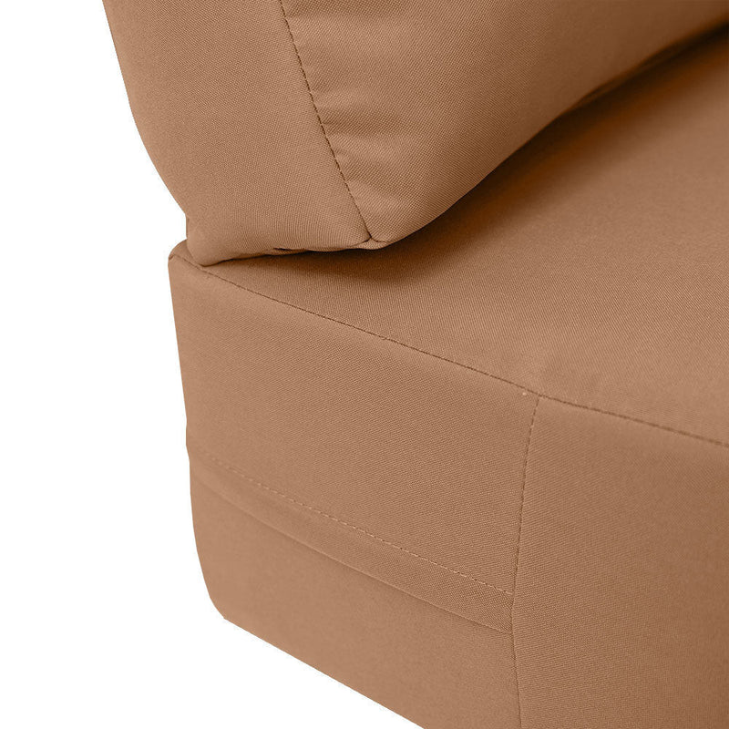 Knife Edge Medium 24x26x6 Outdoor Deep Seat Back Rest Bolster Cushion Insert Slip Cover Set AD104