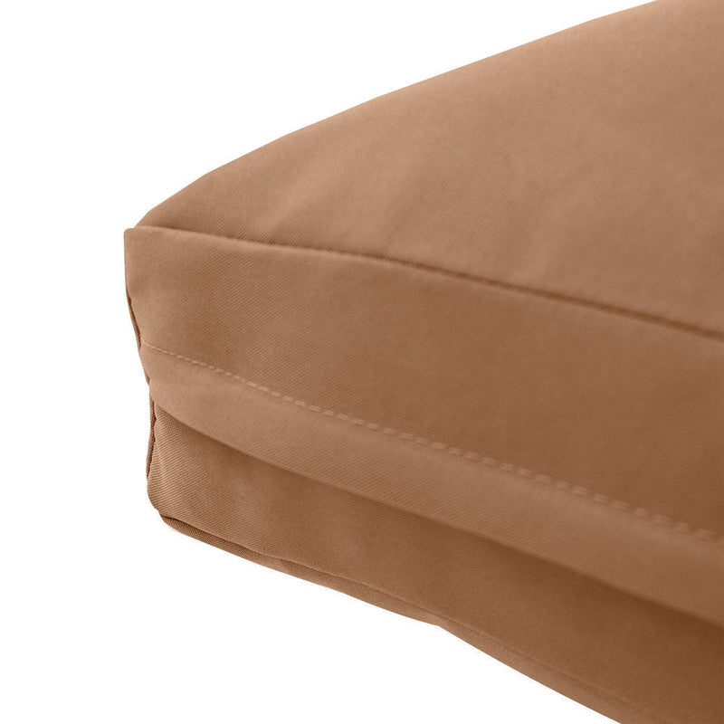 Knife Edge Medium 24x26x6 Outdoor Deep Seat Back Rest Bolster Cushion Insert Slip Cover Set AD104