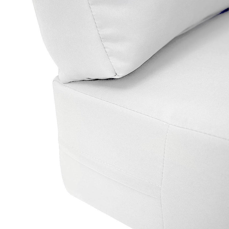 Knife Edge Small 23x24x6 Outdoor Deep Seat Back Rest Bolster Cushion Insert Slip Cover Set AD106