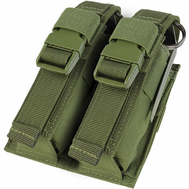 Condor Molle Tactical PALS Double Flash Bang Pouch Magazine Mag Flap Buckle-OD GREEN