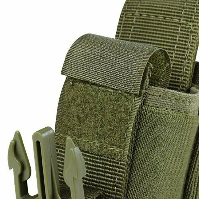 Condor Molle Tactical PALS Double Flash Bang Pouch Magazine Mag Flap Buckle-OD GREEN