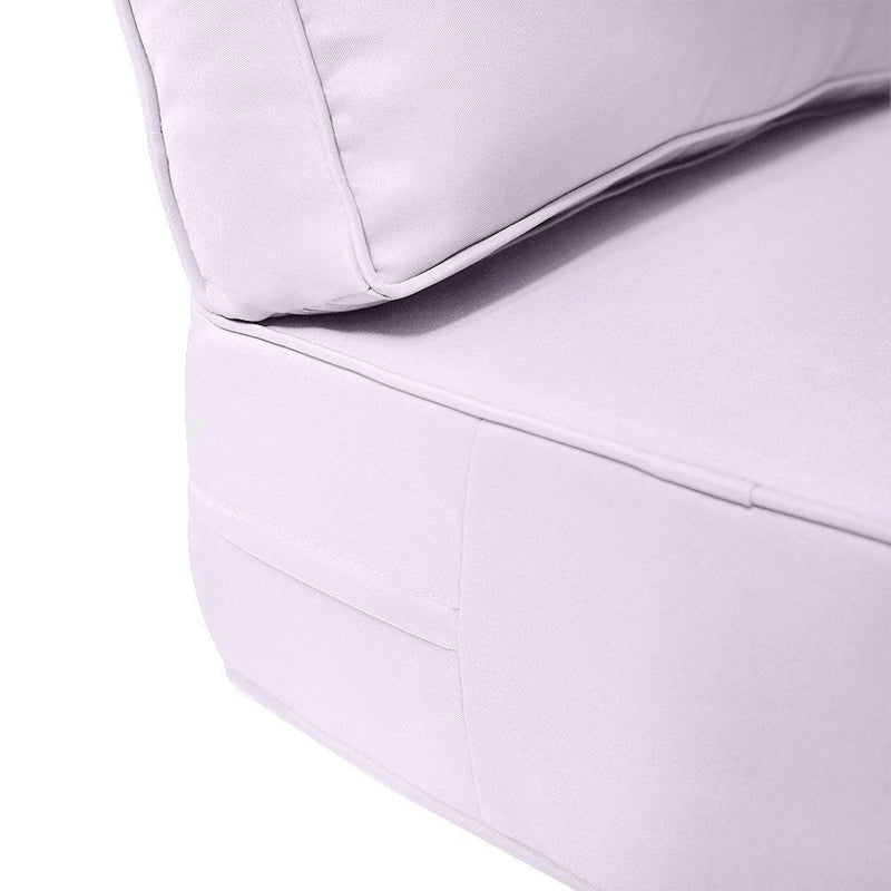 Pipe Trim Large 26x30x6 Outdoor Deep Seat Back Rest Bolster Cushion Insert Slip Cover Set AD107