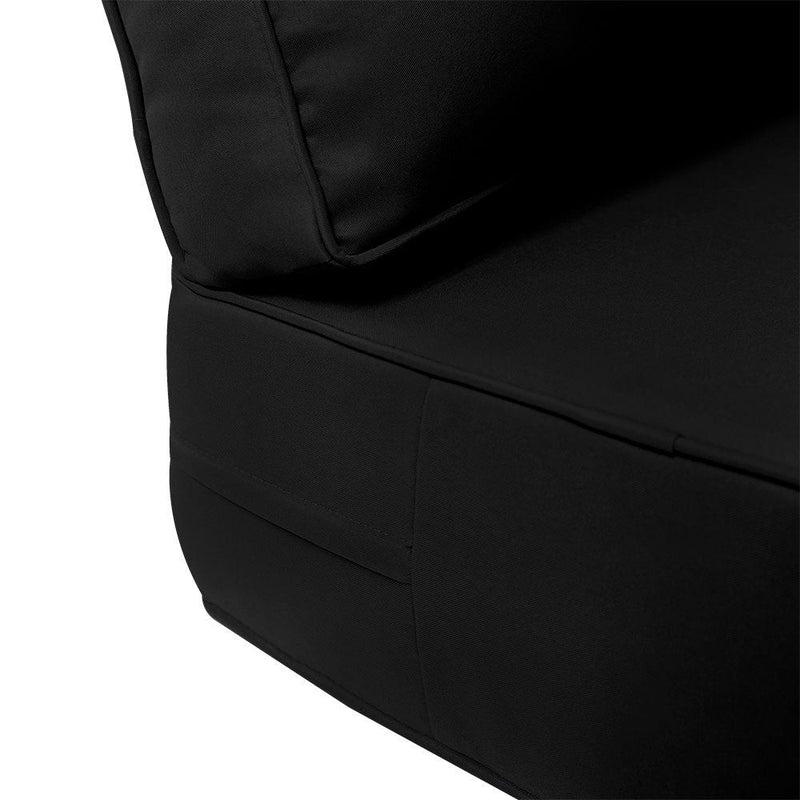 Pipe Trim Large 26x30x6 Outdoor Deep Seat Back Rest Bolster Cushion Insert Slip Cover Set AD109