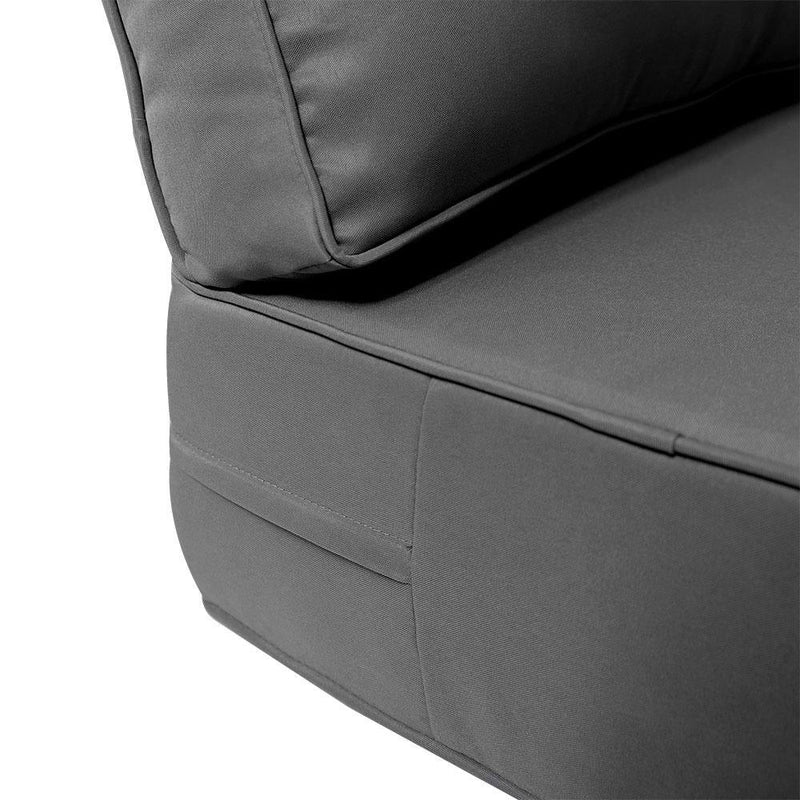 Pipe Trim Medium 24x26x6 Outdoor Deep Seat Back Rest Bolster Cushion Insert Slip Cover Set AD003