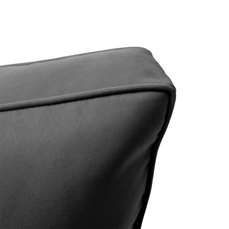 Pipe Trim Medium 24x26x6 Outdoor Deep Seat Back Rest Bolster Cushion Insert Slip Cover Set AD003