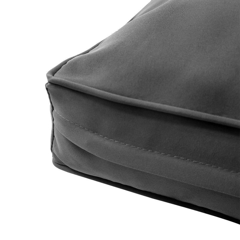 Pipe Trim Medium 24x26x6 Outdoor Deep Seat Back Rest Bolster Cushion Insert Slip Cover Set AD003