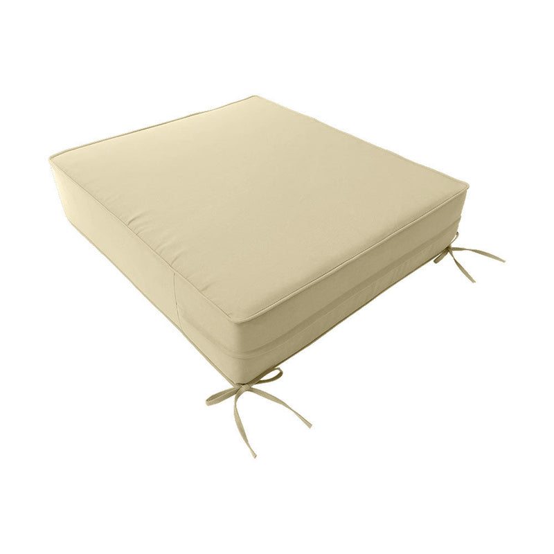 23x24x6 Piped Trim Outdoor Deep Seat Cushion with Bolster Pillow, Water Repellent Patio Cushion Insert and Slipcovers for Patio Furniture AD103