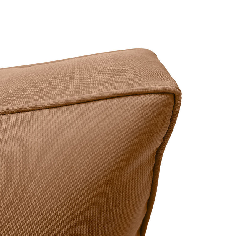 23x24x6 Piped Trim Outdoor Deep Seat Cushion with Bolster Pillow, Water Repellent Patio Cushion Insert and Slipcovers for Patio Furniture AD104