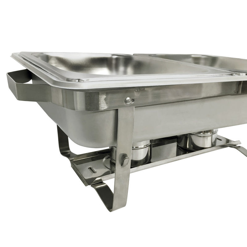 Stainless Steel 8QT Chafer Chafing Dish Full Size Buffet Trays + 2 1/2 Size Dish Pans Inserts